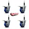 Service Caster 3.5'' Blue Poly Swivel 3/4'' Expanding Stem Caster Set Total Lock Brake, 4PK SCC-EXTTL20S3514-PPUB-BLUE-34-4 - alternate 4